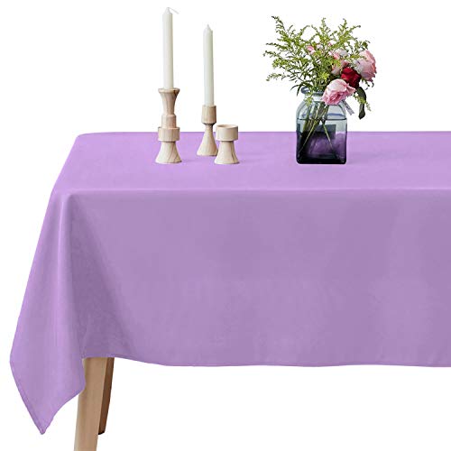 Product Cover VEEYOO Rectangle Tablecloth - 70 x 120 Inch Polyester Table Cloth for 6 Foot Table - Soft Washable Oblong Lavender Table Cloths for Wedding, Parties, Restaurant, Dinner, Buffet Table and More