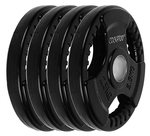 Product Cover Cockatoo Quad Rubber and Integrated Metal Grip Olympic Weight Plates for Home/Gym