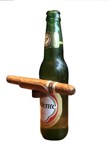 Product Cover CigarzUp Cigar Holder. Bronze. The Clip On Cigar Accessory Snaps to Almost Any Bottle, Can or Glass to Keep Your Cigar in Place