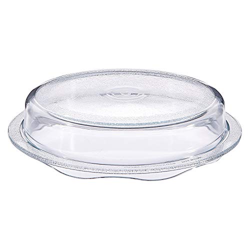 Product Cover Cuchina Safe 2-in-1 Cover 'n Cook Vented Glass Microwave Plate Cover and Baking Dish; Easy to Grip for Baking and Serving