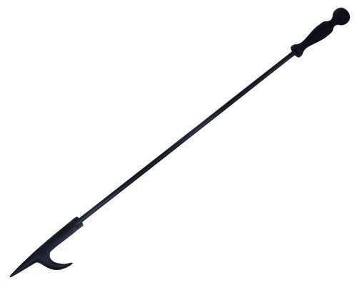 Product Cover Rocky Mountain Goods Long Fireplace Poker - Rust Resistant Black Finish - Heavy Duty Wrought Iron Steel - Decorative Look and Finish - Multi use tip - Indoor and Outdoor use (1)