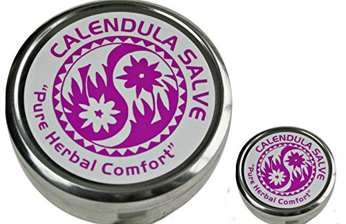 Product Cover Calendula Salve in Extra Large 4oz and .5oz Travel Tin from The Super Salve Company (Bundle of 2) -
