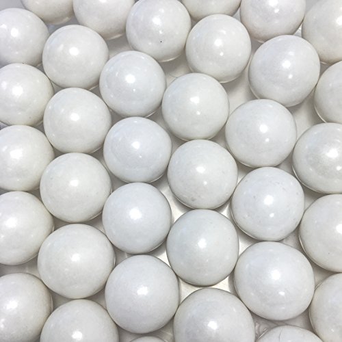 Product Cover Large 1 Colored Shimmer White Gumballs - 2 Pound Bags - About 120 Gumballs Per Bag - Includes How to Build a Candy Buffet Guide