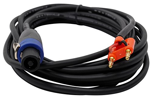 Product Cover Rockville 20 Foot Speakon to Banana Speaker Cable, 16 Gauge, 100% Copper (RSB16)