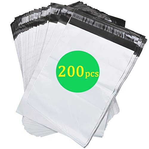 Product Cover SJPACK 200pcs 14.5x19 Poly Mailers 2.5 Mil Envelopes Shipping Bags with Self Sealing Stripe,White Poly Mailers