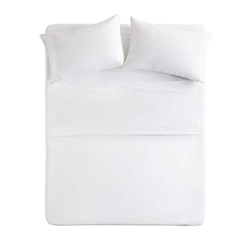 Product Cover Comfort Spaces Ultra Soft Hypoallergenic Microfiber 6 Piece Set, Wrinkle Fade Resistant Sheets with Pillow Cases Bedding, Full, White