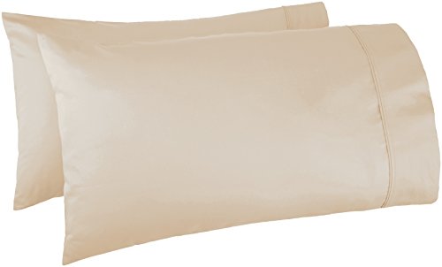 Product Cover AmazonBasics 400 Thread Count Cotton Pillow Cases, Standard, Set of 2, Beige
