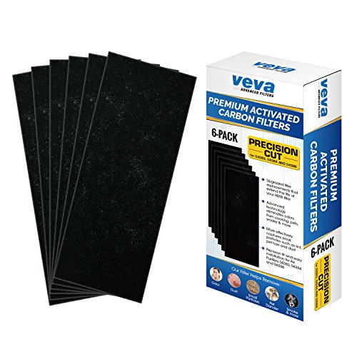 Product Cover VEVA Full Size Premium Activated Carbon Pre Filter 6 Pack Compatible with HB Air Purifier 04383, 04384 and 04386 for Pet, Smoke and Odor Eliminator, 100% Safe and Zeolite Free