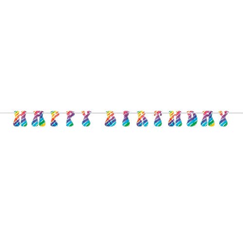 Product Cover 9ft Rainbow Tie Dye Happy Birthday Banner