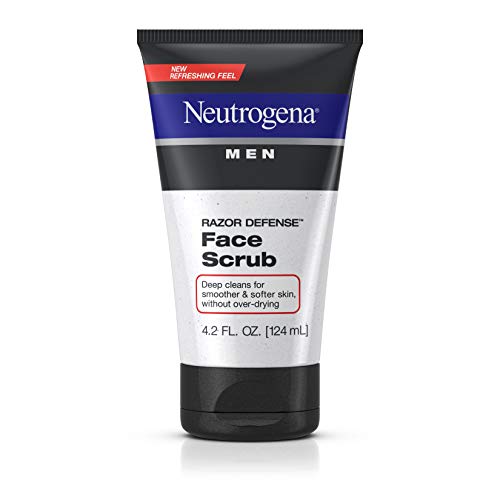 Product Cover Neutrogena Men Exfoliating Razor Defense Daily Shave Face Scrub, Conditioning Facial Cleanser for Smoother Skin & Less Razor Irritation, Dye-Free, 4.2 fl. Oz (Pack of 3)