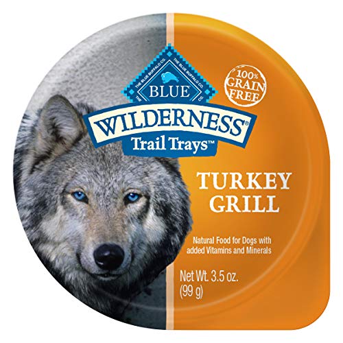 Product Cover Blue Buffalo Wilderness Trail Trays High Protein Grain Free, Natural Adult Wet Dog Food Cups, Turkey Grill 3.5-Oz (Pack Of 12)
