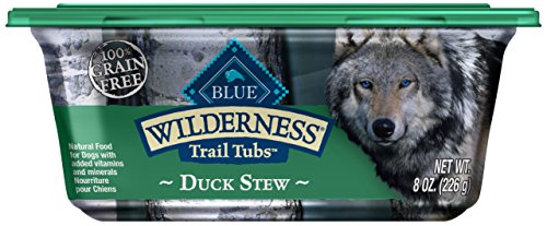 Product Cover Blue Buffalo Wilderness Trail Tubs High Protein Grain Free, Natural Adult Wet Dog Food Tubs, Duck Stew 8-Oz (Pack Of 8)