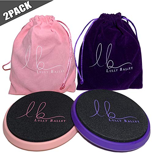 Product Cover Lully Ballet 2 Pack Turn Board with Carrying Bag Pink & Purple - Releve Turning Board for Dancers Helps Improve Turns and Pirouettes