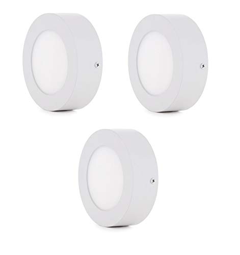 Product Cover D'MakTM 8W LED Round Surface Panel Lights with IC Driver Energy Super Saver {'IP50 ' Dust Proof} Roof White 6000K (8.00 Watts) (Pack of 03) | Surface Light |