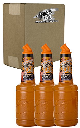 Product Cover Finest Call Premium Peach Fruit Puree Drink Mix, 1 Liter Bottle (33.8 Fl Oz), Pack of 3