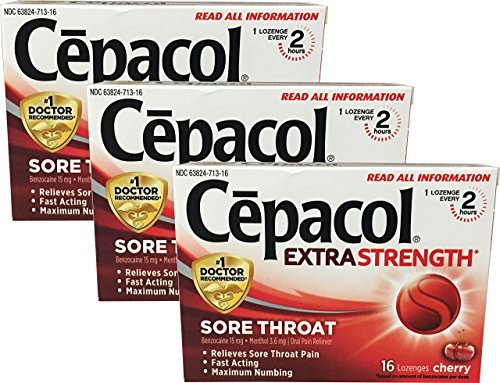 Product Cover Cepacol Extra Strength Sore Throat, 16 Lozenge, Cherry