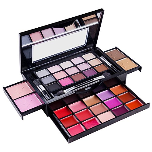 Product Cover SHANY Fierce & Flawless All-in-One Makeup Set Compact with Mirror, 15 Eye Shadows, 2 Bronzers, 2 Blushes and 15 Lip/Eye Glosses - Applicators Included