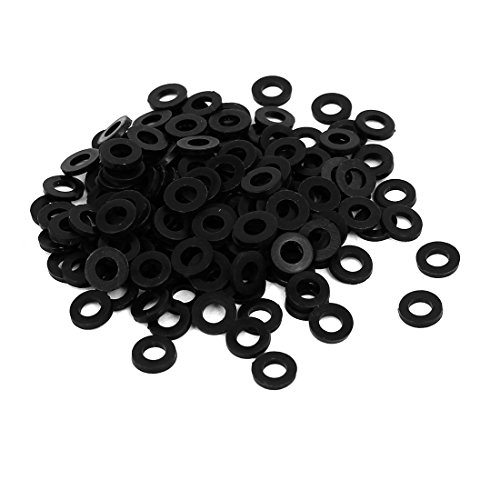 Product Cover uxcell M3 x 6mm x 1mm Nylon Flat Insulating Washers Gaskets Spacers Black 200PCS