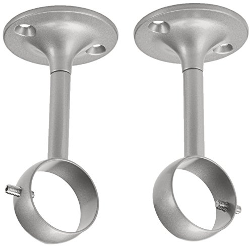 Product Cover AmazonBasics Curtain Rod Ceiling-Mount Bracket, Set of 2, Silver Nickel