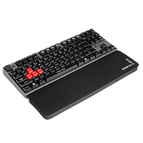Product Cover GRIFITI Fat Wrist Pad 14 x 2.75 x 0.75 Inch Black is a Thinner Wrist Rest for 10keyless Keyboards and Mechanical Keyboards Black Nylon Surface