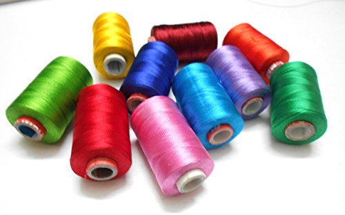 Product Cover GOELX Silk Thread Shiny and Soft Thread Beading Thread for Jewelry Making-Tassel Making- Embroidery. 10 Popular Jewelry Making -Embroidery Colors Included.