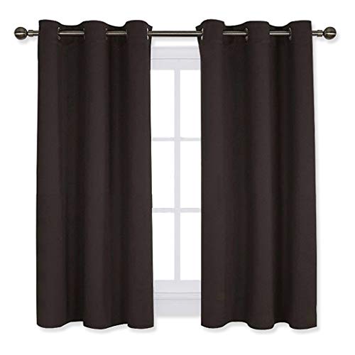 Product Cover NICETOWN Living Room Blackout Draperies Curtains, Energy Smart Thermal Insulated Solid Grommet Blackout Curtains/Drapes Window Panels (2 Panels, 42-Inch x 54-Inch, Toffee Brown)