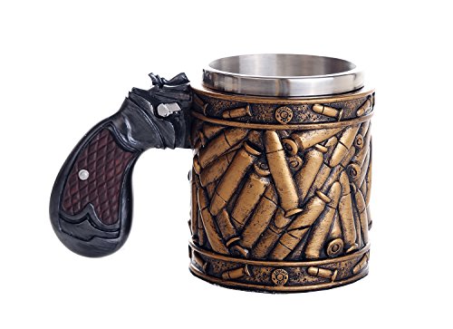 Product Cover Pacific Giftware Novelty Pistol Handle with Bullet Casings Coffee Mugs Gun Mugs Pistol Cup 11oz