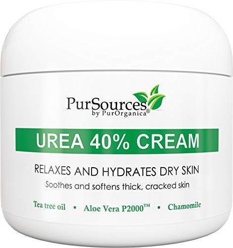 Product Cover PurSources Urea 40% Foot Cream 4 oz - Best Callus Remover - Moisturizes & Rehydrates Thick, Cracked, Rough, Dead & Dry Skin - For Feet, Elbows and Hands + Free Pumice Stone - 100%