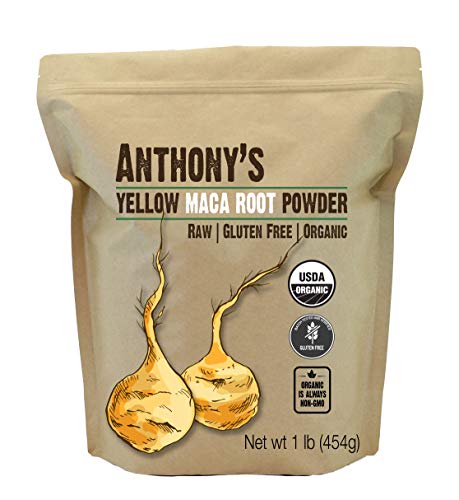 Product Cover Anthony's Organic Yellow Maca Root Powder, 1lb, Raw, Gluten Free, Non GMO, Non Gelatinized