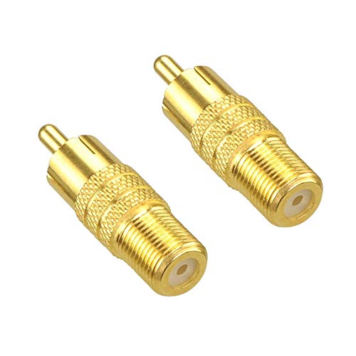 Product Cover VCE 2-Pack F Type Female to RCA Male Coaxial Cable Audio Adapter Connector,Gold Plated