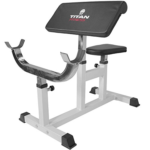 Product Cover Titan Preacher Curl Station Seated Strength Training Bench Bicep Home Gym Fitness Equipment