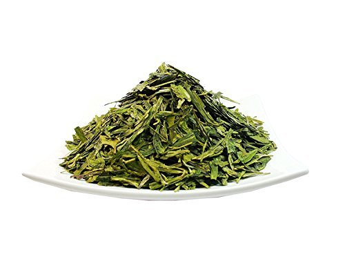 Product Cover Organic Dragon Well , a classic Chinese Green tea distinguished by its color , shape and taste- 4 OZ Bag