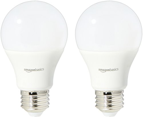 Product Cover AmazonBasics 40 Watt Equivalent, Daylight, Dimmable, A19 LED Light Bulb | 2-Pack