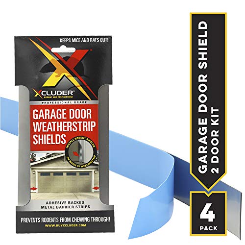 Product Cover Xcluder Garage Door Rodent Shield, Stainless Steel, 2 Door Kit (Pack of 4), Keep Rats and Mice Out