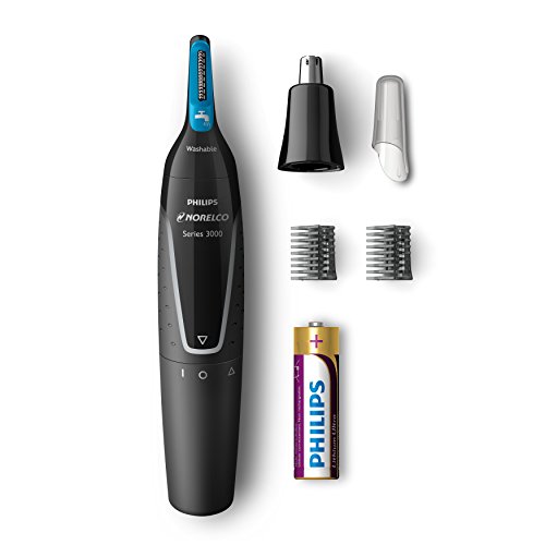 Product Cover Philips Norelco Nose Hair Trimmer 3000, NT3000/49, Precision Groomer with 6 pieces for Nose, Ears and Eyebrows