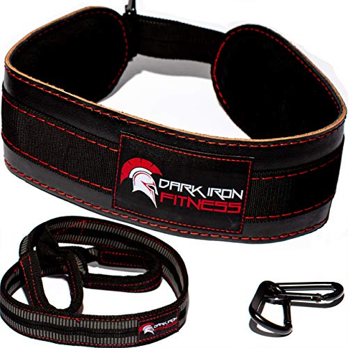 Product Cover Dark Iron Fitness Leather Weight Lifting Dip Belt with Chain for Dips and Pull Ups
