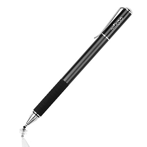 Product Cover Mixoo Capacitive Stylus Pen,(Disc and Fiber Tip 2-in-1 Series) High Sensitivity and Precision,Stylus for iPad,iPhone and Other Touch Screens Devices, Black