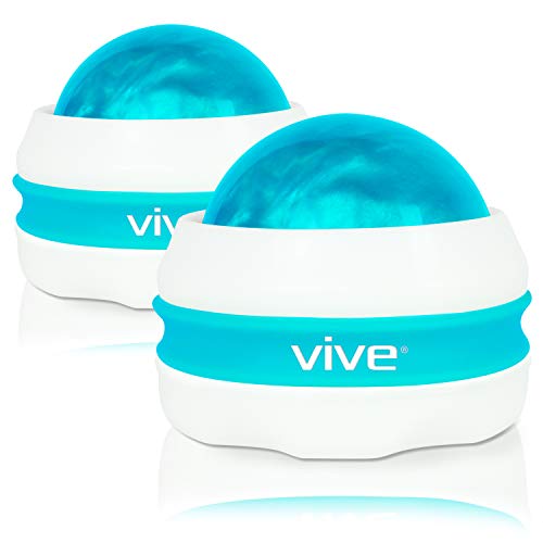 Product Cover Vive Massage Roller Ball (2-Pack) - Self, Full Body Manual Mini Massager for Athletes and Sore Muscle Pain Relief, Recovery - Relaxing Therapy for Arms, Legs, Back and Foot