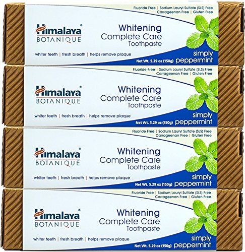 Product Cover Himalaya Whitening Toothpaste - Simply Peppermint 5.29 oz/150 gm (4 Pack), Natural, Fluoride-Free & SLS-Free