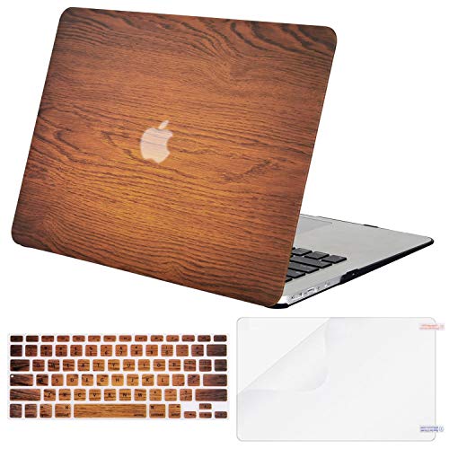 Product Cover MOSISO MacBook Air 13 inch Case (A1369 & A1466, Older Version 2010-2017 Release), Plastic Pattern Hard Case&Keyboard Cover&Screen Protector Only Compatible with MacBook Air 13, Wood Grain