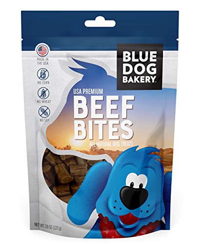 Product Cover Blue Dog Bakery Natural Dog Treats, 7.8oz Grain Free, USA Premium Beef Bites
