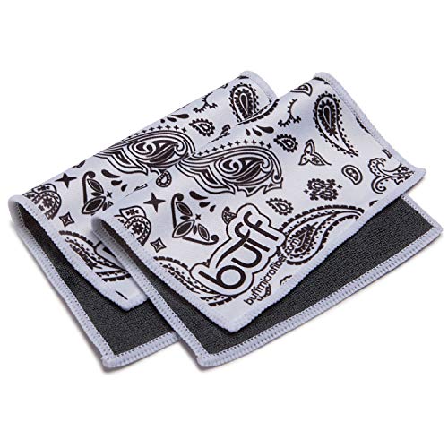 Product Cover BuffTM Quick Cloth - 2 Pack with Case | Double Sided Ultrafine Microfiber Cloth | Designed for Eyeglasses, Phones, Tablets, Lenses | Paisley Print ...