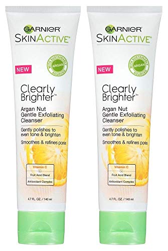 Product Cover Garnier SkinActive Clearly Brighter Argan Nut Gentle Exfoliating Cleanser, 4.7 fl oz (Pack of 2)