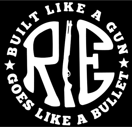 Product Cover Onlinemart Re Like A Gun White Decal Sticker for Royal Enfield Bullet/Bike (11.5 X 11.5 cms) - Pack of 2