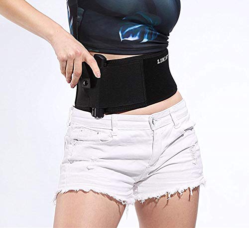 Product Cover LIRISY Belly Band Holster for Concealed Carry, Ultimate Waist Band Belly Band Concealment Holster for Glock 19-43, Up to 45''