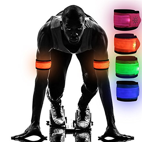 Product Cover Emmabin [4 Pack LED Slap Armband Lights Glow Band for Running, Replaceable Battery - 4 Modes (Always Bright/Quick Flashing/Slow Flashing/Off), 35cm Glow Bracelets with 4Pcs (Mode: EB-AB4X35)