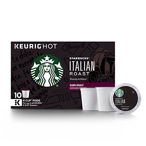 Product Cover Starbucks Italian Roast Dark Roast Single Cup Coffee for Keurig Brewers, 6 Boxes of 10 (60 Total K-Cup pods)