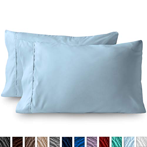 Product Cover Bare Home Premium 1800 Ultra-Soft Microfiber Pillowcase Set - Double Brushed - Hypoallergenic - Wrinkle Resistant (King Pillowcase Set of 2, Light Blue)