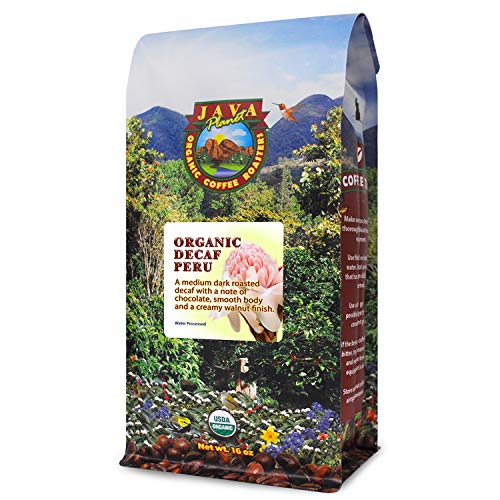 Product Cover Java Planet - Organic Coffee Beans - Decaf Peru Single Origin - a Gourmet Medium Dark Roast of Arabica Whole Bean Coffee, Water Processed Decaffeinated, USDA Certified Organic,Non-GMO - 1 LB Bag