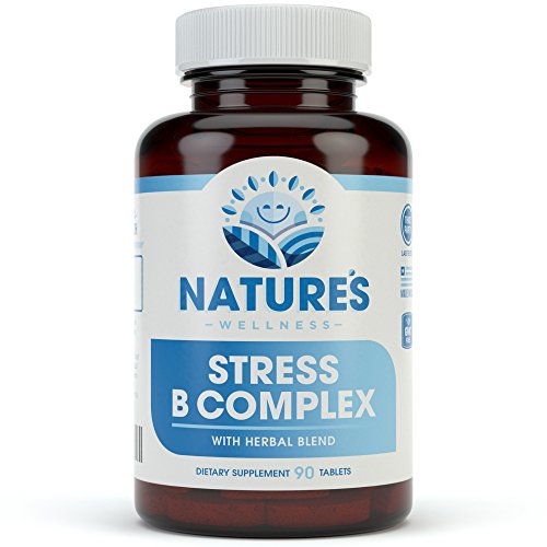 Product Cover Vitamin B Complex Stress Relief | All Natural Anxiety Relief, Mood Enhancer and Stress Support Supplement | Stress B Complex with Herbal Extract Blend Plus Vitamin C, PABA, and Choline
